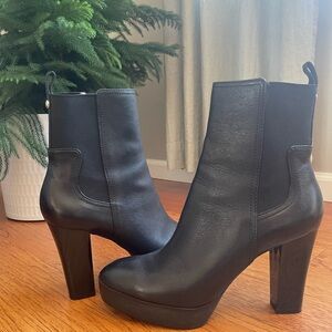 Donald J. Pliner Black Leather Ankle Booties